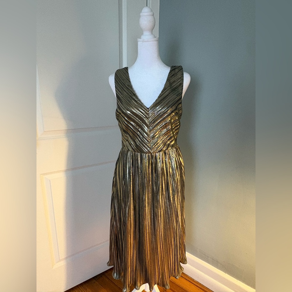 ‘the room’ gold lamé dress